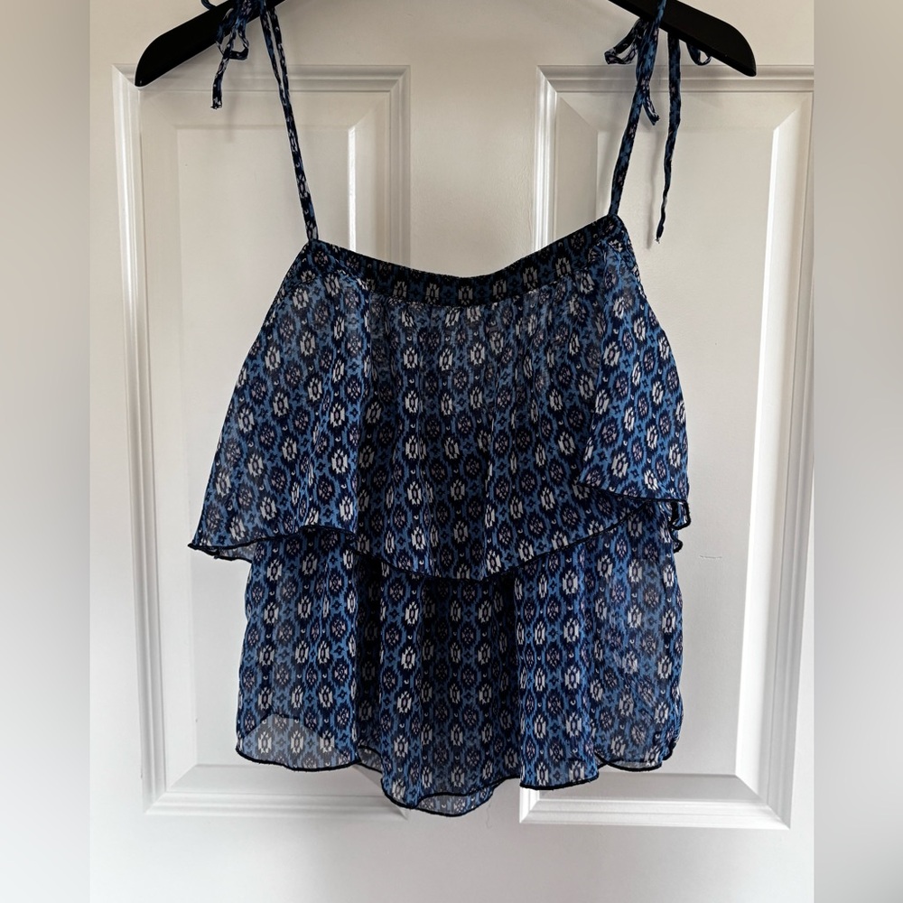 Blue Patterned Women's Top